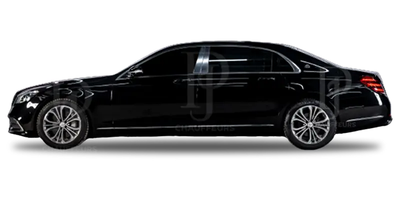 PJ Chauffeurs Mercedes S-Class, providing premium executive transport for business clients in Liverpool